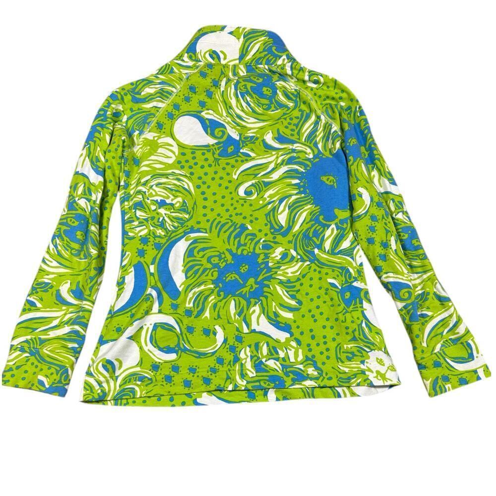 Lilly Pulitzer Skipper Popover Pullover Green Blue Print Size Small - Picture 4 of 9